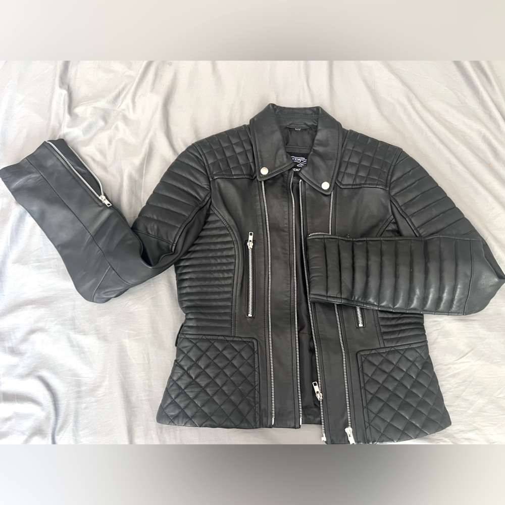 Lambskin black biker jacket